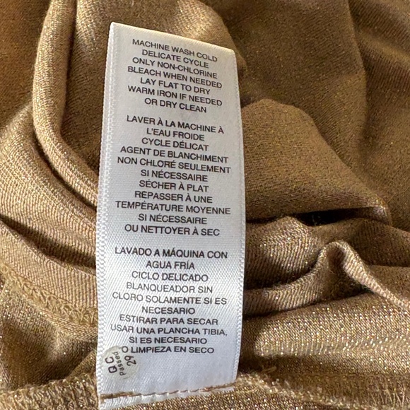 MICHAEL Michael Kors turtleneck long sleeve metallic gold XL - Picture 12 of 12